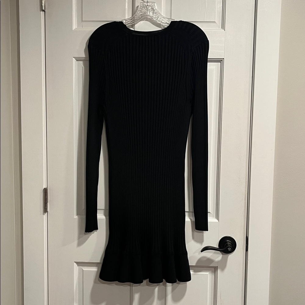 ME+EM Frill Hem Rib Mini Dress Black US Size 12 NWT - Picture 7 of 10